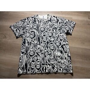 Warren Lotas Reapers All Over Print T-Shirt Mens XL Black Cream Skull Streetwear